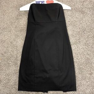 Black Strapless Fitted Mini Dress | Size 4